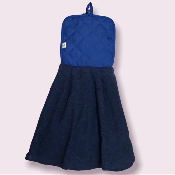 White Provincial Floral Navy Kitchen towel, Chinoiserie blue floral, Mom gift - Picture 4 of 4